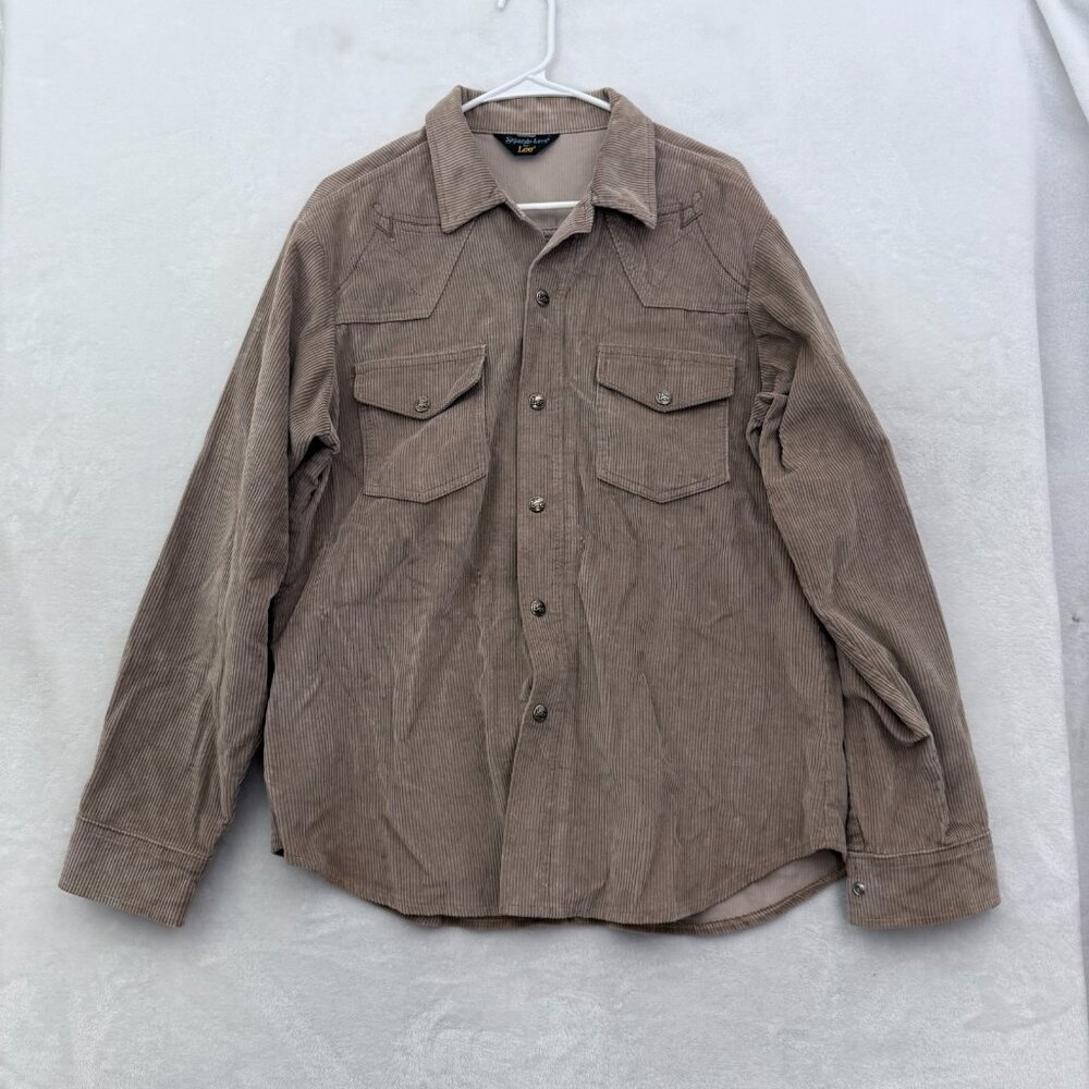 Vintage Lee Corduroy Jacket Mens L Beige Snap Flap Pocket Separate Lees 70s